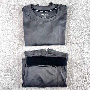 Isotoner Base Layer Set Women's MEDIUM Gray Long Sleeve‎ Poly Spandex Top Bottom